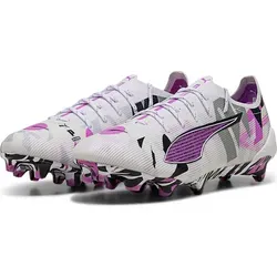 Puma ULTRA 5 ULTIMATE FOREVER FG/AG - PUMA WHITE-PURE MAGENTA 40.5 - Fußballschuhe mit SPEEDSYSTEM Außensohle für maximale Energierückgabe und Beschleunigung. Ideal für schnelle Spieler, die auf festem Boden agieren.