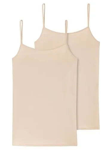 Schiesser Damen 2 Pack Spaghetti Top Unterhemd - Bio Baumwolle - Funktionsunterwäsche aus 95% Bio Baumwolle, angenehm auf der Haut und in Europa hergestellt für beste Qualität.