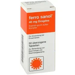 Ferro Sanol 50 ST - Orales Eisenpräparat zur Behandlung von Eisenmangel und Eisenmangelanämie, geeignet für Erwachsene und Kinder ab 6 Jahren. Unterstützt die Blutbildung und verbessert die Vitalität.