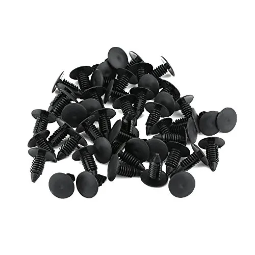KIMISS 50Stücke Befestigungsclips, Auto Stoßstange Kunststoff Niet Verschluss Retainer Trim Push Pin Clip Schwarz