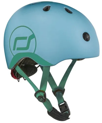 Scoot and Ride Kinderhelm, Steel - Sicher und stylisch - Fahrradhelm für Kinder mit 11 Belüftungsöffnungen und LED Rücklicht, ideal für Sicherheit beim Radfahren, geeignet für einen Kopfumfang von 45 bis 51 cm.