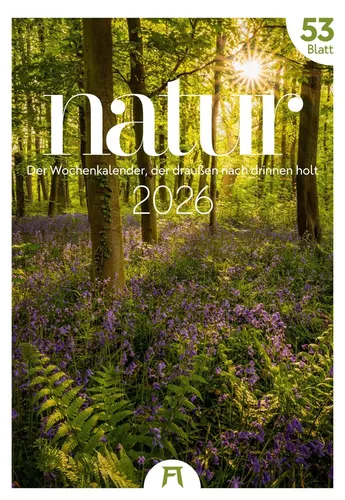 Natur Wochenkalender 2026 von Ackermann Kunstverlag - Hochformat-Kalender (29x42 cm) mit 53 beeindruckenden Bildern heimischer Flora und Fauna. Ideal für Naturfreunde und als dekoratives Element.