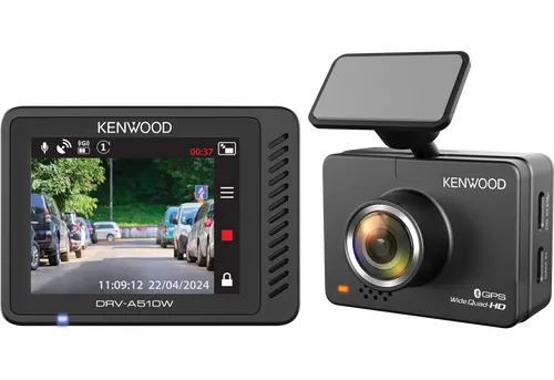 Kenwood Dashcam DRV-A510W: 2K Weitwinkel-Kamera mit WLAN und GPS - Dashcam mit 2K Auflösung und 136° Sichtfeld, ideal für sichere Autofahrten. Inklusive GPS zur genauen Standortaufzeichnung und WLAN für einfache Verbindung mit Ihrem Smartphone.
