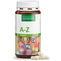 Sanct Bernhard A-Z-Kapseln - 150 Kapseln - Nahrungsergänzungsmittel mit umfassendem Vitaminen- und Mineralstoffspektrum für optimale Gesundheit, ideal zur Unterstützung bei erhöhtem Bedarf.