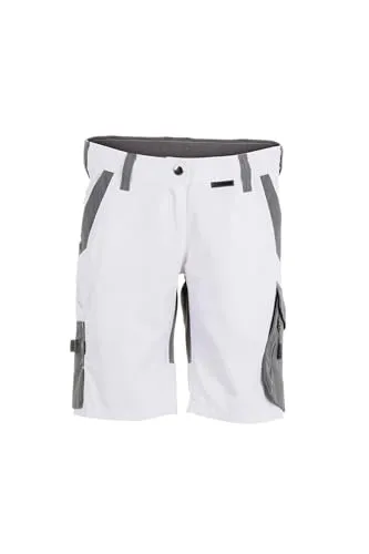 Planam Norit Damen Bundhose in Weiß/Zink, Gr. 52 - Damen Hosen aus 65% Polyester und 35% Baumwolle, ideal für Komfort und Langlebigkeit, perfekt für den täglichen Einsatz.