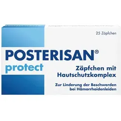 Posterisan Protect Hämorrhoidenzäpfchen - Arzneimittel zur Linderung leichter Hämorrhoidenbeschwerden, schützt die empfindliche Analregion und erleichtert den Stuhlabgang durch einen mechanischen Gleiteffekt.