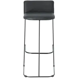 Barhocker Ragno aus Leder, Schwarz - Barmöbel: Eleganter Barhocker aus hochwertigem Leder, ideal für stilvolle Akzente in Ihrer Bar oder Küche und für gemütliche Abende mit Freunden.
