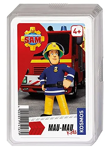 Kosmos 741679 - Feuerwehrmann Sam Mau Mau Kids, Feuerwehr Spiel, Feuerwehrmann Sam Spielzeug für Kinder ab 4, Mau Mau Kartenspiel