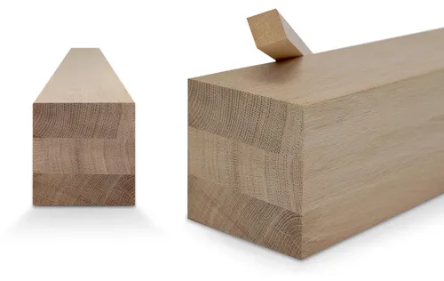 Woodsellers Leimholzbalken Eiche 80 x 80 x 500 mm - Hochwertiger Leimholzbalken aus Eiche für Möbelbau und Innenausbau. Extrem stabil durch wasserfeste Verleimung, ideal für langlebige Projekte. Individuelle Maße erhältlich.