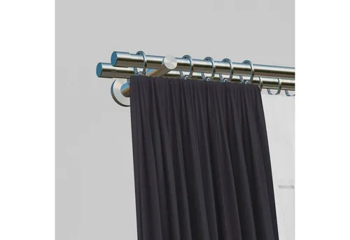 Gardinenstange OTTO HOME "Tanbul", silber (edelstahlfarben), 120 cm - Elegante Gardinenstange "Tanbul" aus robustem Metall. Ideal für die Wandmontage und perfekt für Schlaufen- und Ösenvorhänge. Inklusive Befestigungsmaterial für eine einfache Installation.