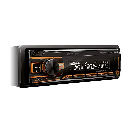 Alpine UTE-204DAB - 1-DIN DAB+-Digitalradio - Autoradio mit hochwertigem DAB+-Empfang, Bluetooth-Freisprechfunktion und RGB-Beleuchtung, ideal für Musikgenuss im Auto.