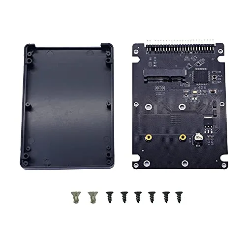 GINTOOYUN MSATA Mini PCI-E SSD auf 2,5-Zoll-IDE 44Pin-Konverterkarte mit Shell, Schwarz für Notebook-Laptop ， Desktop-Computer und mehr