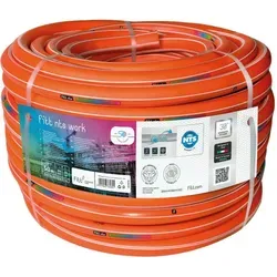FITT NTS WORK 3/4" 50m Schlauch - Gartenschlauch für Baustellen, robust und flexibel bei niedrigen Temperaturen, ideal für professionelle Anwendungen im Schiffbau und Wassertransport.