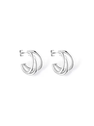 Purelei Eono Ohrringe Damen Hellsilber – Stilvolle Creolen-Ohrstecker aus Edelstahl - Elegante Ohrringe im Creolen-Look aus Edelstahl mit Silberbeschichtung. Ideal für Alltag und besondere Anlässe. Das raffinierte Design verleiht jedem Outfit einen Hauch von Stil und Eleganz.