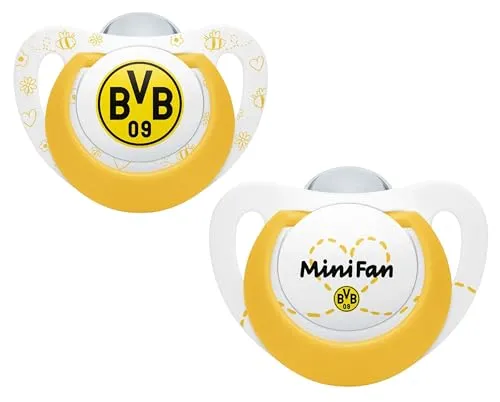 Borussia Dortmund Schnuller 2er Set - Minifan - BVB-Schnullerset 0-6 Monate