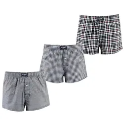 ADAM JEANS Webboxer Gewebte Boxershorts American Unterhosen Herren Boxershorts Kariert (3-St., 3er Set, 6er Set, 12er Set) Web Boxershorts Herren lockere Boxershorts Herren weit Männer Boxer schwarz L