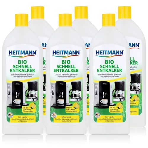 Heitmann Bio Schnell Entkalker 250ml - Reinigung von Kaffeemaschinen (6er Pack)