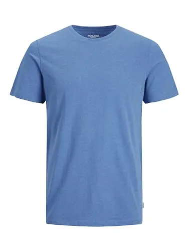 Jack & Jones Rundhalsshirt JJEORGANIC MELANGE TEE SS O-NECK NOOS Baumwollmischung, regular fit blau L (52)