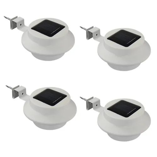 HAC24 LED Dachrinnenleuchte – 4x Solarlampe für Dachrinnen - Lampen für Außenbereiche, energieeffiziente Solar-LED mit Dämmerungssensor für automatische Beleuchtung bis zu 8 Stunden.