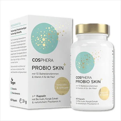 Probio Skin Kapseln - Hochdosiertes Probiotikum 60 Kapseln - Protein Shakes & Muskelaufbau - Hochdosiertes, veganes Probiotikum für optimale Hautgesundheit und Fitness, ideal für Bodybuilding und Training.