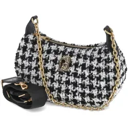 LIU-JO HOBO Weiß - Modische Hobo Bag - Handtaschen aus hochwertigem Textil-Synthetik-Mix mit stylischem Hahnentrittmuster und kupferglänzenden Metallelementen. Ideal für trendbewusste Frauen, die Funktionalität und Stil vereinen möchten.