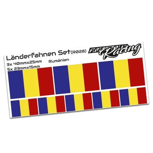 8x Länderfahnen Romania Flagge Aufkleber Glanz Auto Radsport Modell Racing R028