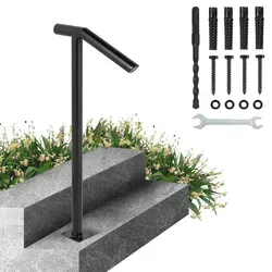 VEVOR Handlauf 95CM Höhe - Schmiedeeisen Geländer für Außentreppen - Elegantes Schmiedeeisen-Handlauf mit 91KG Belastbarkeit, ideal für 1-2 Stufen. Robuste Konstruktion und einfache Montage für Sicherheit und Stil.