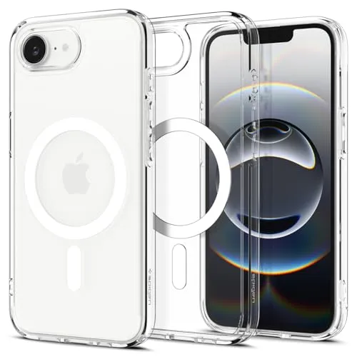 Spigen iPhone 17e / iPhone 16e Hülle Signature Ultra Hybrid MagFit [Anti Vergilbung] Case Handyhülle Transparent, Kompatibel mit MagSafe Zubehör -Clear White