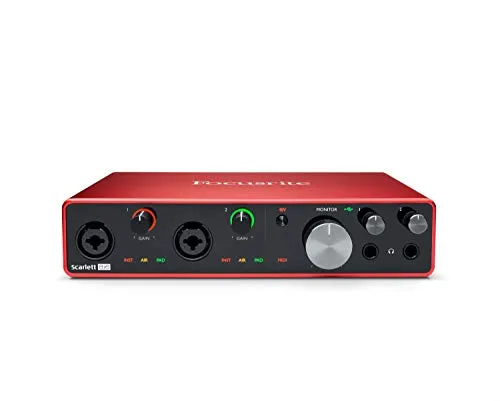 Focusrite Scarlett 8i6 3. Gen USB-Audio-Interface - Audio-Interface für professionelle Aufnahmen in Studioqualität mit High-Fidelity und schaltbarem Air-Modus für klare Instrumentenwiedergabe.