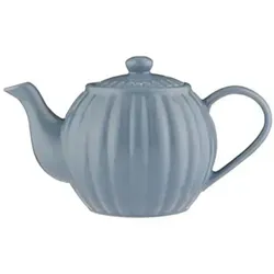 Price&Kensington Teekanne "Luxe" in Blau - 1,1 l - Teekocher aus Steinzeug mit strukturiertem Design, tropffreiem Ausgießer und spülmaschinenfest. Ideal für 6 Tassen, dekorativ und funktional.