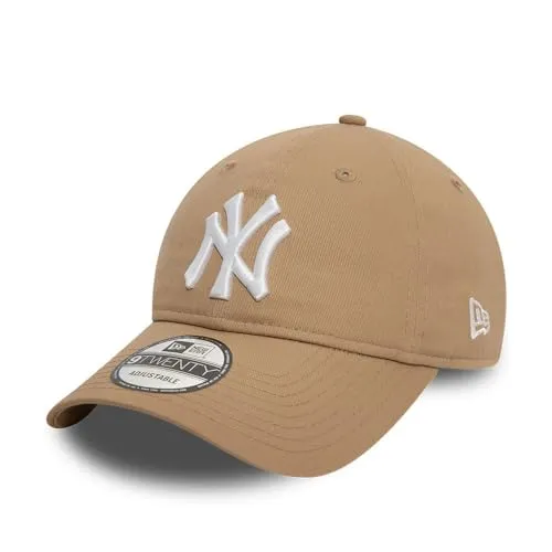 New Era New York Yankees MLB League Essential Beige 9Twenty Cap - Hüte, Kappen & Mützen für Baseball-Fans mit gebogenem Schirm und unstrukturierter Krone, ideal für Fans, die Stil und Teamgeist vereinen möchten.