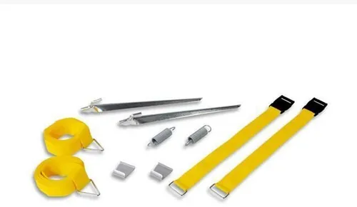 Fiamma Tie Down S Spanngurte Gelb 300 cm - Caravan-Zubehör für sicheres Zurrsystem, passend für verschiedene Markisenmodelle und inklusive Erdnägel und Haken für optimalen Halt.