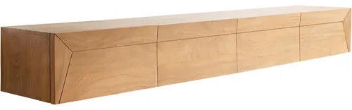 DELIFE TV-Board Kayu Akazie Natur 220 cm - Elegantes Lowboard aus Akazienholz mit einzigartiger Maserung, schwebend montierbar für ein modernes Wohnambiente. Exzellente Handarbeit und sichere Wandbefestigung.