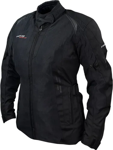roleff Damen Motorradjacke RO1811D - Atmungsaktiv & Wasserdicht in Schwarz 4XL - Sportliche Motorradjacke mit herausnehmbaren Protektoren, atmungsaktivem Material und verstellbarem Saum. Ideal für den Sommer und in verschiedenen Farben erhältlich.