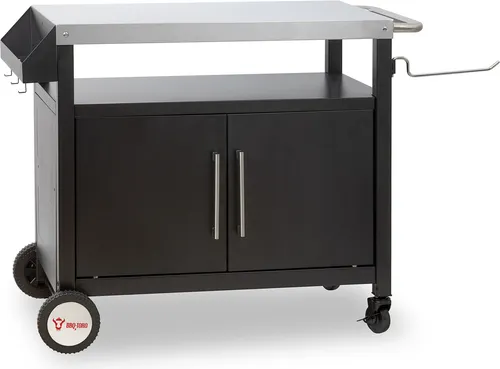 BBQ-Toro Grillwagen - Vielseitiger Grilltisch mit großer Arbeitsfläche - Grillwagen aus pulverbeschichtetem Stahl mit 85 x 50 cm Arbeitsfläche, ideal für die Zubereitung und Aufbewahrung von Grillutensilien. Robuste Bauweise und transportabel durch praktische Räder.