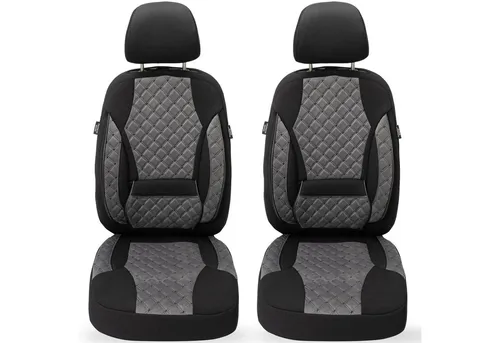 BREMER SITZBEZÜGE Autositzbezug für Fiat Punto Typ 199 Bj 2005-18 (TK609), Set, Schonbezüge Sitzbezüge Fahrer und Beifahrer, in Dunkelgrau/Schwarz