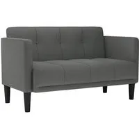 vidaXL Zweisitzer-Sofa Dunkelgrau - Sofa & Couch für höchsten Komfort, mit strapazierfähigem Polyestergewebe und stabiler Holzstruktur – ideal zum Entspannen und Verweilen.