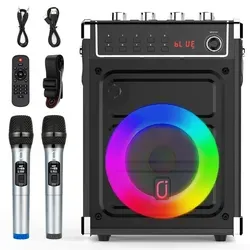 JYX Kabelloser Party-Lautsprecher mit Bass- und Höhenregelung - Vielseitiges PA-System mit TWS-Unterstützung, AUX-Eingang und Aufnahmefunktion. Ideal für Karaoke und Partys – einfach zu transportieren und kraftvoll im Sound!
