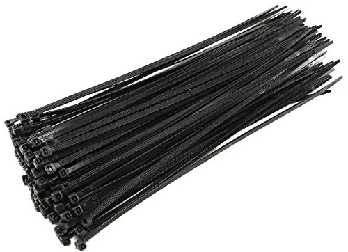 Kabelbinder 300 x 4,8mm 100 Stück Wetterfest UV beständig Hohe Zugfestigkeit Schwarz