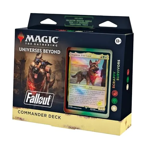 Magic: The Gathering Fallout Commander-Deck Scrappy Survivors - 100-Karten-Deck mit 38 neuen Magic-Karten, epische Kämpfe im postnuklearen Ödland mit Dogmeat als Begleiter