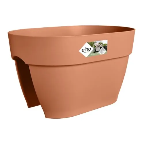 elho Vibia Campana Flower Bridge 40 - Übertopf für Balkon & Außen - Ø 39.0 x H 22.0 cm - Braun/Terra