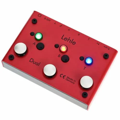 Lehle Dual SGoS Switcher - Effektgerät für Gitarre & Bass, schaltet zwei Amps mit galvanischer Trennung und bietet separate Dämpfung für optimale Klangkontrolle.