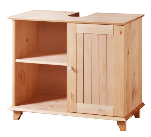 Waschbeckenunterschrank WELLTIME "Venezia Landhaus", beige - Waschbeckenunterschrank aus Massivholz, B: 63 cm, bietet stilvollen Stauraum und ist ideal für ein gemütliches Badezimmer im Landhausstil.