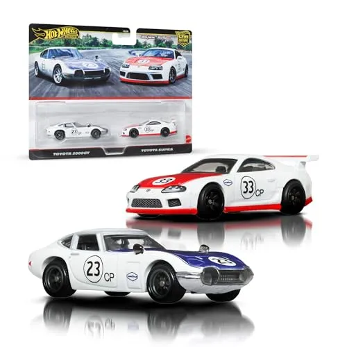 Hot Wheels Premium Car Culture 2er-Pack Fahrzeuge im Maßstab 1:64, Einzigartige Zusammenstellungen, Real-Riders-Reifen, Metall-/Metall-Karosserie, Spielzeug für Sammler, JBL03