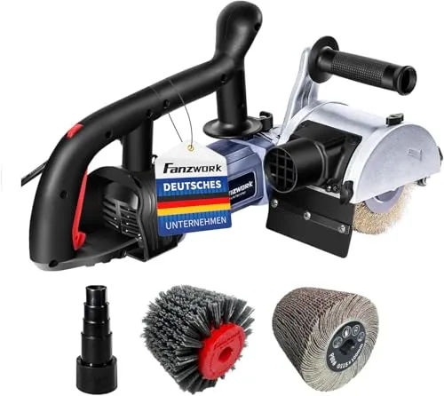 FANZWORK V2 Satiniermaschine 1500 Watt - Schleifmaschine für Oberflächen aller Art mit 1500 Watt, Drehzahlregelung und Staubsauganschluss für staubfreies Arbeiten – ideal für Profis und Heimwerker.