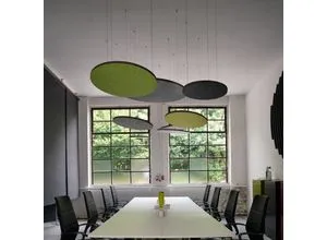 Deckensegel-Set Ceiling Round Deckenträger 50x50cm in Anthrazit - Innovatives Deckensegel-Set zur Verbesserung der Raumakustik. Mit elegantem Design und flexiblen Befestigungsmöglichkeiten ist es ideal für jeden Raum.