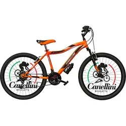 Canellini MTB Vortex 24 Zoll Kinderfahrrad (orange/schwarz) - Das Canellini MTB Vortex 24 Zoll Kinderfahrrad in orange/schwarz überzeugt durch sein robustes Design und ist ideal für Abenteuer im Freien. Perfekt für junge Radfahrer!