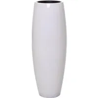VIVANNO Bodenvase "Magnum" Weiß Hochglanz 29x100 cm - Bodenvasen aus robustem Fiberglas, ideal für drinnen und geschützten Außenbereich. Elegantes Design in Weiß Hochglanz, perfekt für private und gewerbliche Räume.