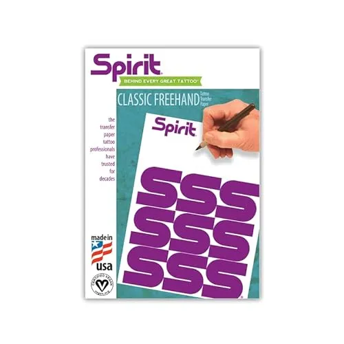 SPIRIT Classic Freehand A4 Matrizenpapier für Handskizzen, 100 Blatt, für Tattoo Vorlage