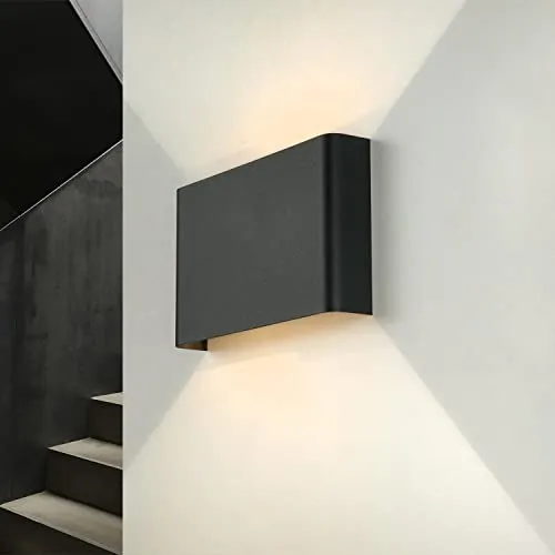 Licht-Erlebnisse Wandlampe HAGA Up Down in Graphit - Moderne Wandleuchte für Schlafzimmer, Treppenhaus und Wohnzimmer. Indirekte Beleuchtung durch Up- & Downlight, ideal für kleine Räume und individuelle Lichtgestaltung.